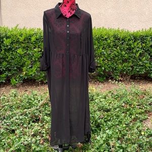 Torrid Chiffon Button Down Maxi Tunic 1X
